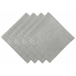 Bardwil Brussels Fabric Napkins Set of 4 Gray Machine Wash 19x19 Easy Care